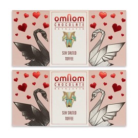 OmNom Toffee + Sea Salt | Icelandic Bean To Bar Chocolate by OMNOM CHOCOLATE REYKJAVIK | 2 x 60g Bar