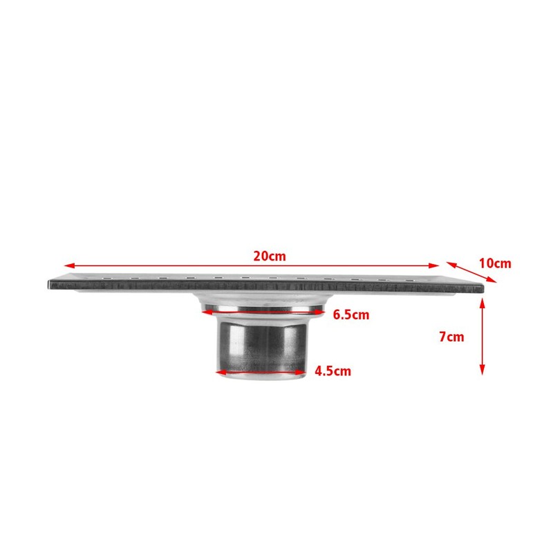 ASHATA Rectangle Stainless Steel Anti-Odor Floor Drain Strainer for Kitchen,
