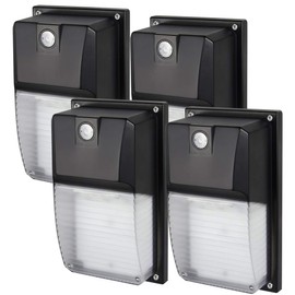 DAKASON 18W LED Wall Pack Light with Dusk-to-Dawn Photocell, 2160LM 5000K Daylight Wall Mount Outdoor Lighting Fixture IP65 Waterproof, 100-277V ETL Listed, 4 Pack