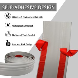 Wall Base Molding Trim Peel and Stick Rubber Baseboard Moulding 4” Wide Flexible Vinyl Wall Cove Base (4" Wide x 16.4' Long, Gray)