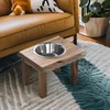 Oakestry Acacia Wood Live Edge Single Bowl Pet Feeder Stand
