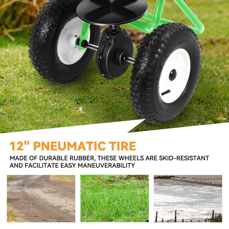 Auto Dynasty Walk-Behind Broadcast Spreader, 80LBS Capacity Fertilizer Spreader for
