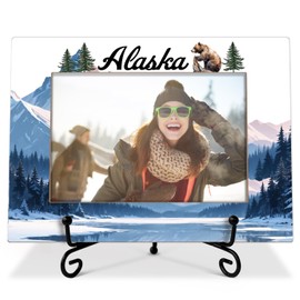 Zwsrplo Alaska Picture Frame, Graudation Gifts, Engagement Wedding Gifts for Newlyweds, Alaska Souvenirs for Couple Desk Decor Photo Frame 4x6 Horizontal -small01