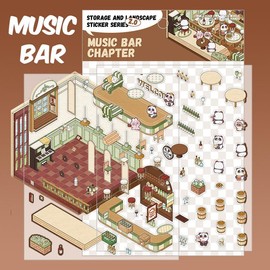 3D Miniature Scene Sticker | DIY Miniature Scenes Sticker Gifts | Journalkit | Room Sticker Book | Sticker Therapy Warm Home Relaxing:_Music Bar