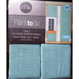 Living Colors Window Pairs To Go 30" x  84" Aegean Sage Green Panels New
