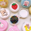 Cutie Character Portable Mirror Comb Mini Round Hand Mirror - Color Random / 큐티 캐릭터 휴대용 거울빗 미니 원형 손거울 - 색상랜덤