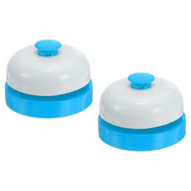 PATIKIL Desk Call Bell 2.5" Diameter,2 Pcs Dinner Desk Front Bell for Service with Metal Anti-Rust Construction for Hotel Restaurant Reception Areas Office Warehouse, Blue/White