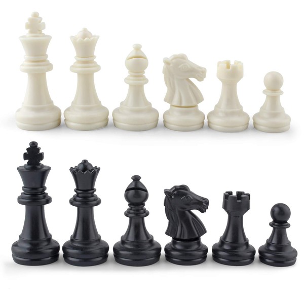 DINOBROS Chess Pieces Only Magnetic Plastic Chessman Set for Replacement