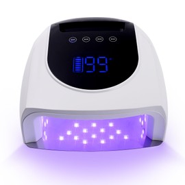 Cordless UV LED Nail Lamp, 96W UV Nail Light for Nail Polish, Portable Nail Dryer, Portable Nail Lamp with 4 Timer and LCD Display, Professional Nail Lamp for Home Salon Nail Art Tools