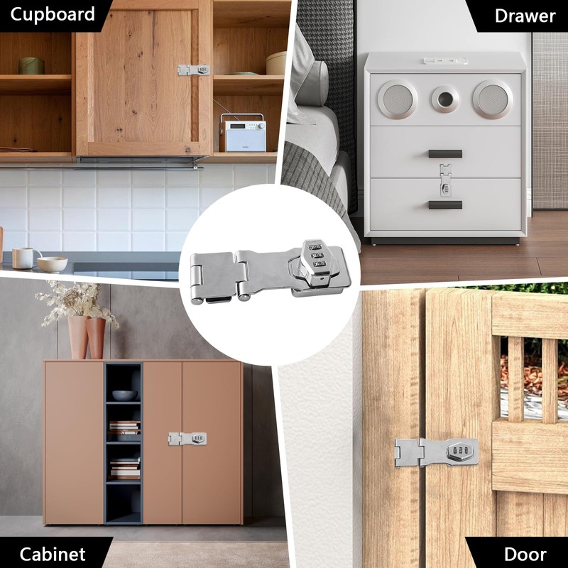 1PC Password Hasp Locks, 90-180 Degree Cabinet Password Locks Fold