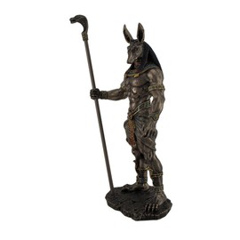 Veronese Design Anubis Holding Cobra Head Scepter Statue