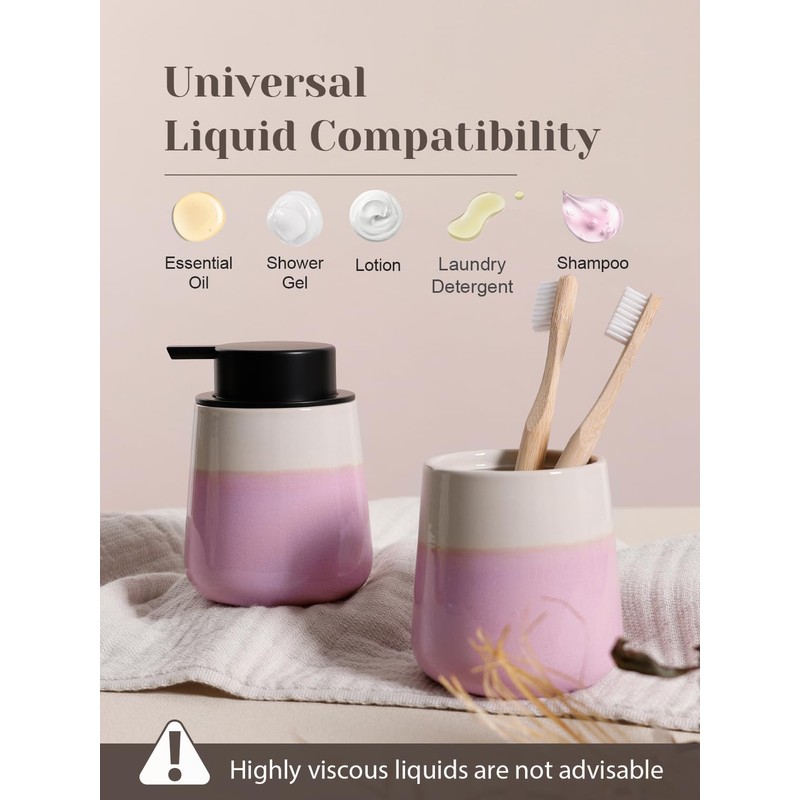 INGOFIN Ceramic Foaming Soap Dispenser - 12oz Foam Hand Soap