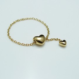 T TRIDEA JEWELRY K18 Chainring Heart, Metal, No Gemstone