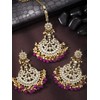 Aheli Indian Wedding Kundan Pearl Maang Tikka con pendiente Set