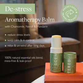 Scentered Aromatherapy Inhaler Balm Stick, DE-STRESS - Relaxing & Stress-Relieving - 100% Natural Essential Oils Blend: Chamomile, Cedarwood, Rosemary - Stress Relief Gifts for Women