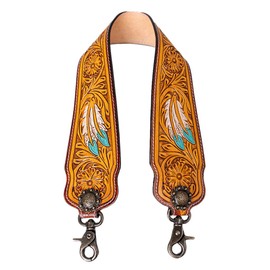 American Darling Hand Tooled Genuine Leather Crossbody Handle Strap for Bags | Phone Crossbody Strap | Crossbody Keychain Strap for Wallet Purse Clutch Cellphone Key Chain Holder | Shoulder Bag Strap