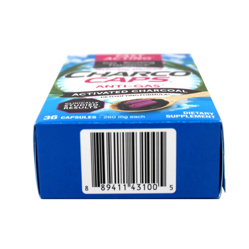 Charcocaps Anti-gas Formula 260 mg Per Capsule, 36 Capsules Each