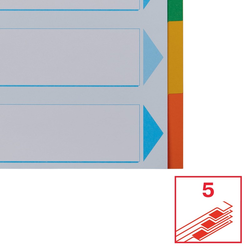 Esselte Esselte Register für A4, 20er Pack, 5 Trennblätter mit