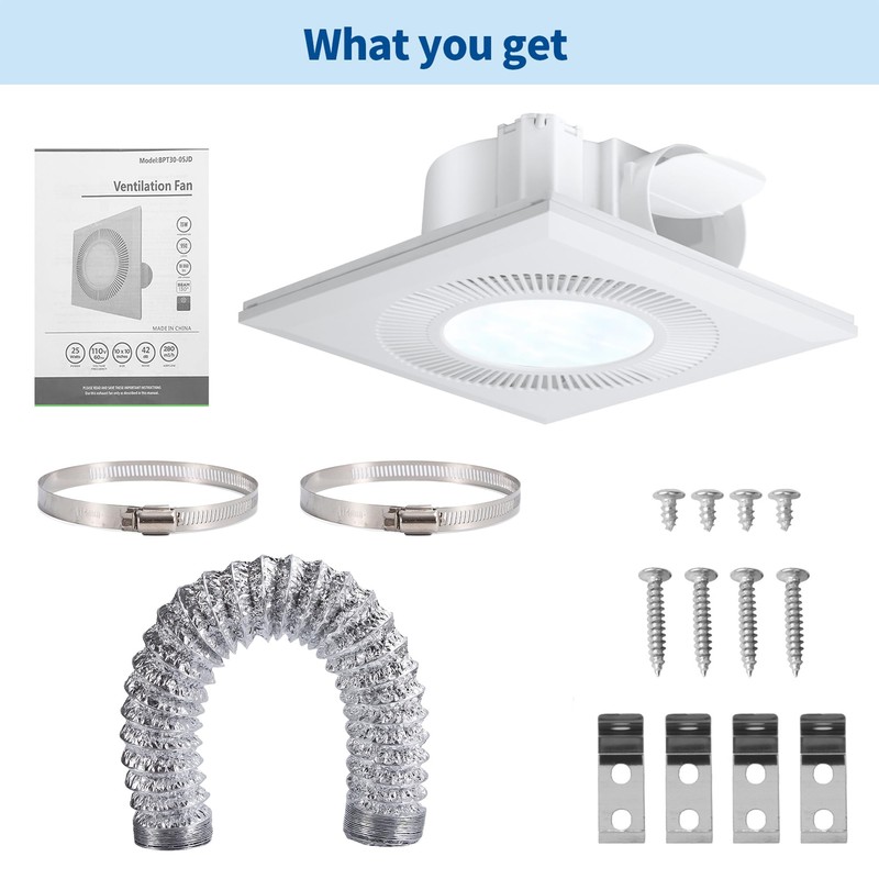 Bathroom Vent Fan with Light, Bathroom Exhaust Fan with LED