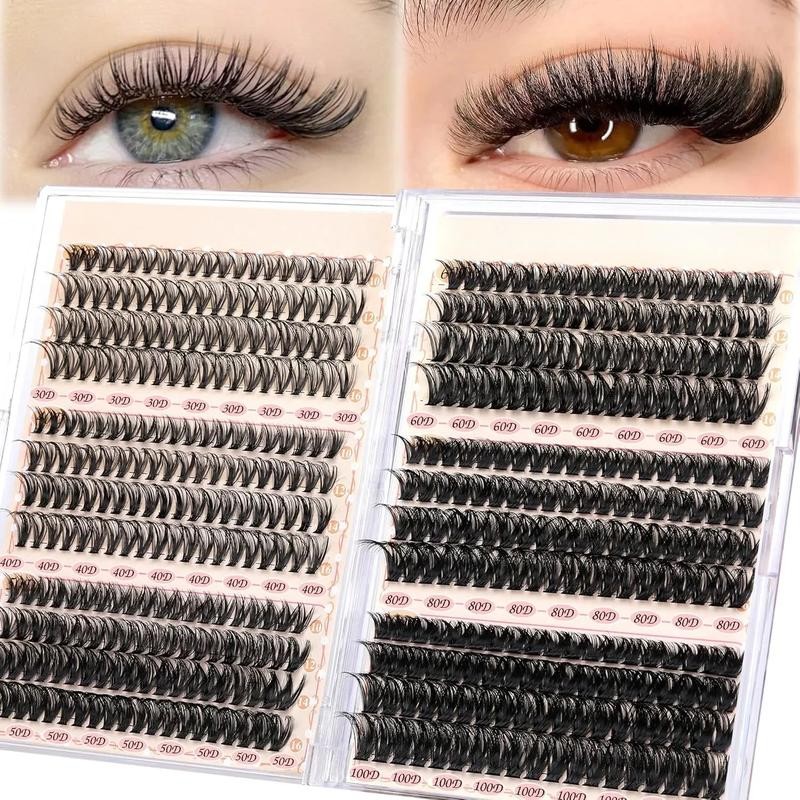 Calphidar Eyelash Clusters Lash Clusters Wispy Individual Lashes 476PCS D-curly