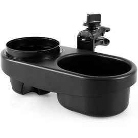 Foribyw Universal Stroller Snack Tray with Cup Holder Pushchair Snack Catcher Stroller Drink Bottle Holder Food Organizer with Adjustable Buckle