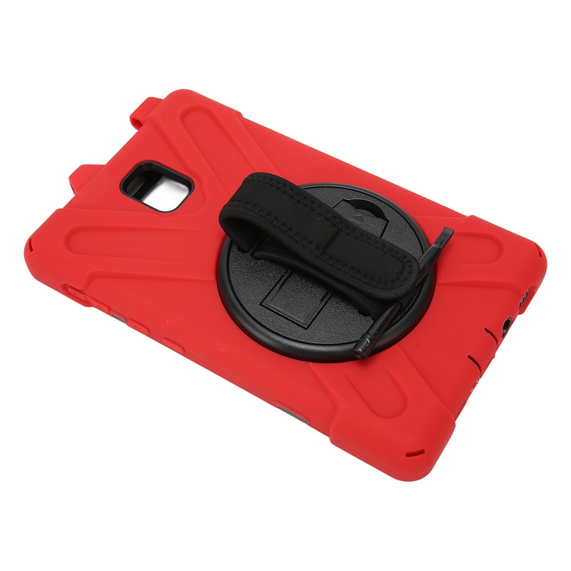 Tablet Case Silicone Hard PC Precise Cutouts Adjustable Strap Rotating
