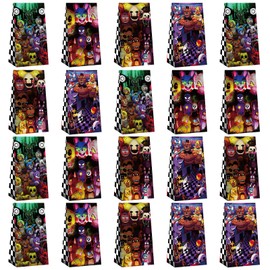 Optiacan 20pcs Freddy's Goodie Bags, 5 Nights Themed Party Bags for Boys Girls Kids Party Decorations (FNAF)