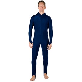 Tuga Men's Swim Dive Skinsuit, UPF 50+, Made in USA, Navy, M