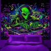 Onivein Blacklight Alien DJ Tapestry UV Reactive Space Galaxy Tapestry