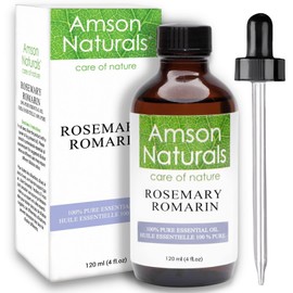 Rosemary Essential Oil 4oz / 120ml by Amson Naturals -100% Pure & Natural Rosemary oil for Hair, Skin, Nails, and Diffusers.