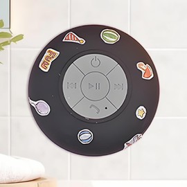 Portable Wireless Speaker,Stereo Speaker | Water-Resistant Wireless Suction Cup Outdoor Shower Loud Stereo Sound Music Player for Home Travel