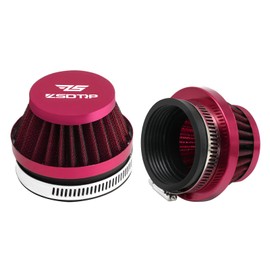 2PCS Motorcycle 48MM Air Intake Filter Universal Carburetor Air Filter Cleaner for Dirt Pit ATV SSR TTR Bike Breather Filter Fit for Many Different Carburetors (Red 48MM)
