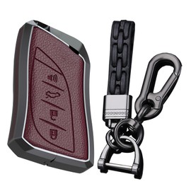 Ysbxitu Remote Key Fob Cover with Keychain Fit for Lexus ES250 ES300h ES350 NX250 NX350 NX350h NX450h+ LX600 RX350h TX350 GX550 LC500 LS500 RX350 RX450h+ Smart Key Shell Case-A Red