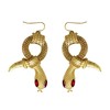 GOLD SNAKE EARRINGS WITH RED GEM EYES FOR FANCY DRESS