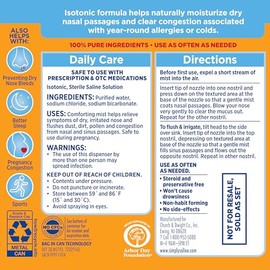 Arm & Hammer Arm & Hammer Simply Saline Daily Care Nasal Mist 4.4oz, Saline Nasal Spray, Drug-Free, 2-Pack