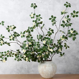 Daifunli 6 Pcs Tall Artificial Flowers Branches for Spring Indoor Decoration, 63 Inch Fake Faux Flowers with Long Stems for Vase Wedding Home Party Table Centerpieces (Rattan Guanyin Lotus)