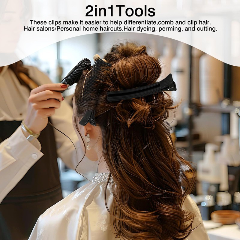 2-Pack Black Grip Hair Clips – 5.7" x 1.37" Sectioning