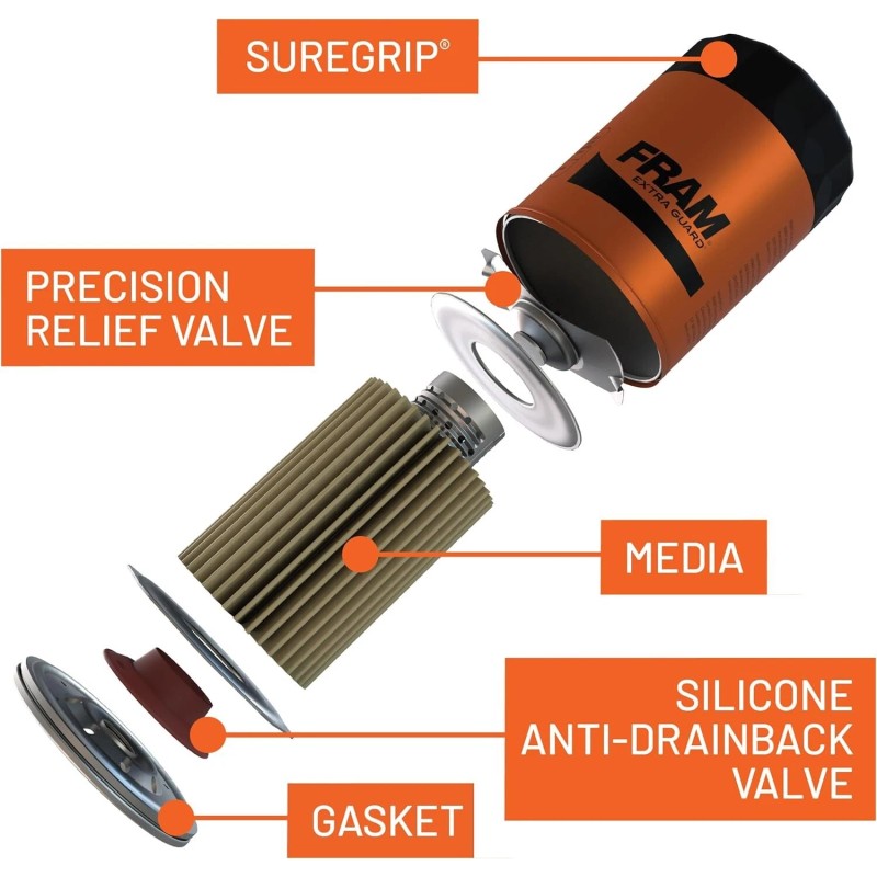 FRAM Extra Guard PH6607, 10K Mile Change Interval Spin-On Oil