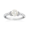Ross-Simons 5.5-6mm Cultured Pearl Ring With Diamonds in Sterling Silver.