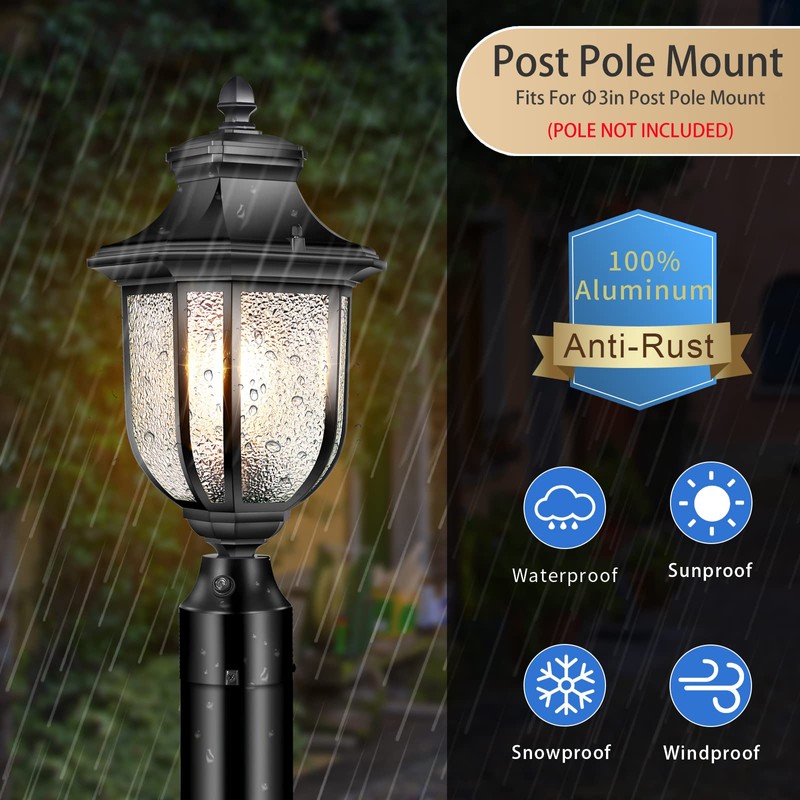 XANGQAN Dusk to Dawn Outdoor Post Lights Light Hardwired 120V