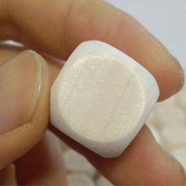 Dpaaoyer 100 Pcs Blank Wooden Unfinished Square Blocks 6 Sided Wood Cubes with Rounded Corners for DIY Craft Projects