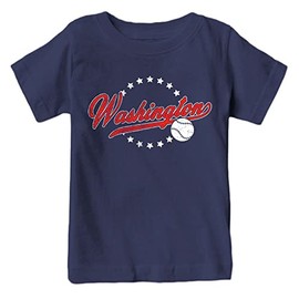 Washington Baseball Vintage Kid's Fan T-Shirt (Navy Shirt, YXS)