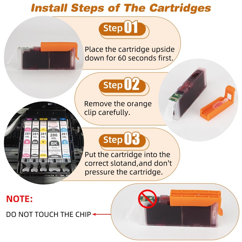 HEROMA PGI-280XXL CLI-281XXL 280XL 281XL Ink Cartridges Replacement for Canon
