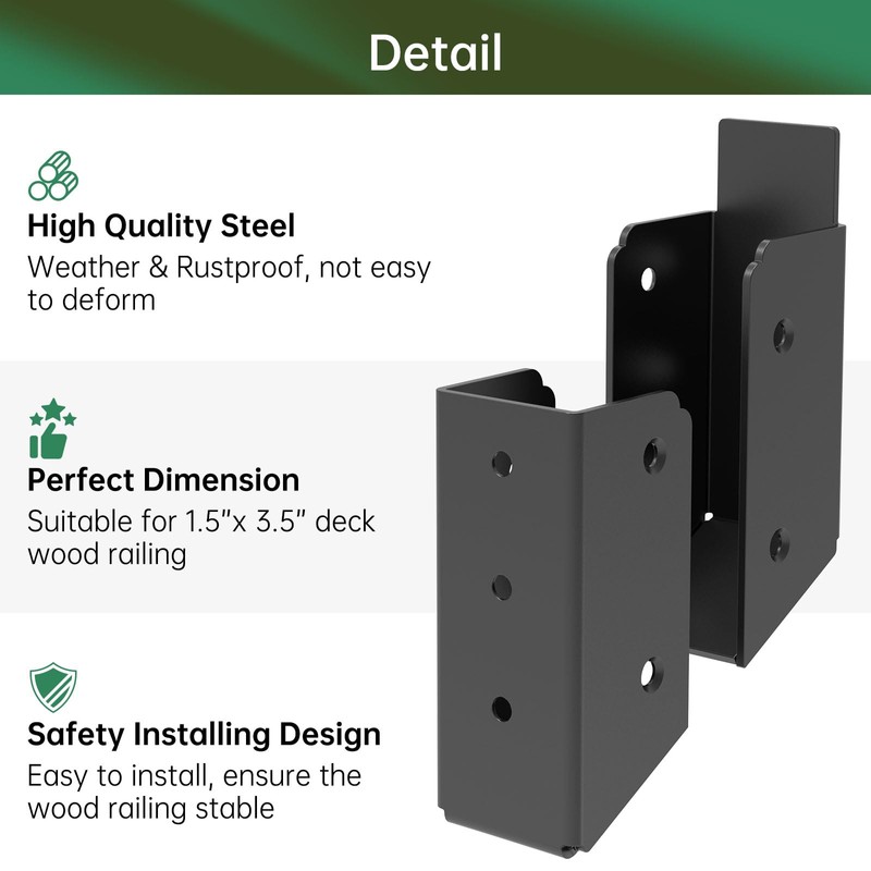 IRENPORU 4PCS 30° Stair 2”x 4” Stainless Steel Deck Railing