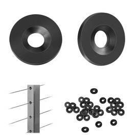 20 Pack 1/8" 5/32" 3/16" Black Cable Railing Kit Adhesive Grommet for 1/8" 5/32" 3/16" Wire Rope, T316 Stainless Steel Cable Railing Hardware Hidden Rope Holes for Wood or Metal Posts of Deck Stairs