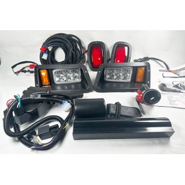 Golf Cart LED Light Compatible with Yamaha G22 Deluxe Light Kit with Upgrade LED Headlight, Taillight with Turn Signals, Horn, Brake Pad for Yamaha G14 G16 G19 G22