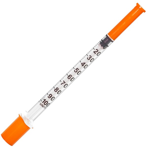 JIBENGAO U-100 Syringe with Needle 31Ga 1cc 5/16"(8mm)- Pack of