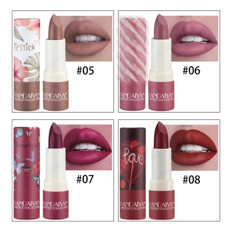 D Kit De 3 Barras Labiales Mate Tubo Paper Duradero