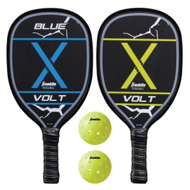 Franklin Sports Pickleball Paddle and Ball Set - (2) Wooden Rackets + (2) Balls - 2 Players Paddle Set - USA Pickleball (USAPA) Approved