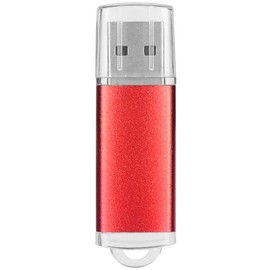 USB Flash Drive Transparent Cover Red Portable Storage Memory Stick for PC Tablet64GB